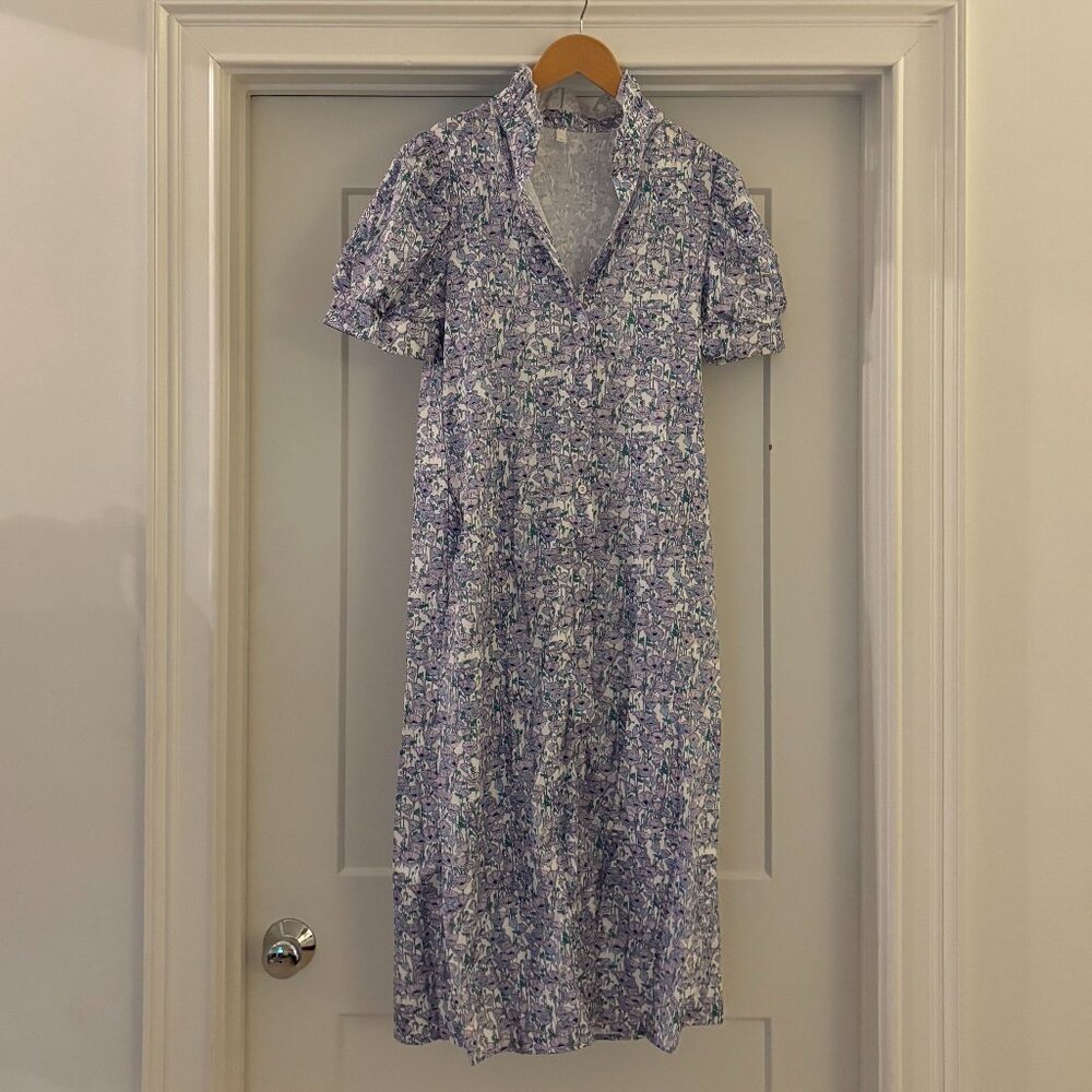 NEW Without Tags | Floral Midi Dress with Ruffle Mock Neck | Size XXS